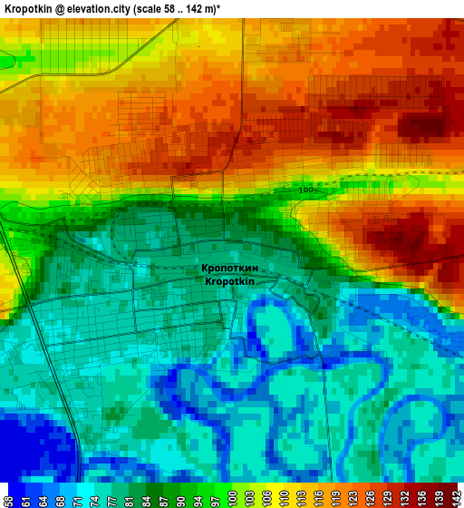 Kropotkin elevation map