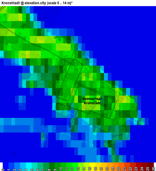 Kronshtadt elevation map