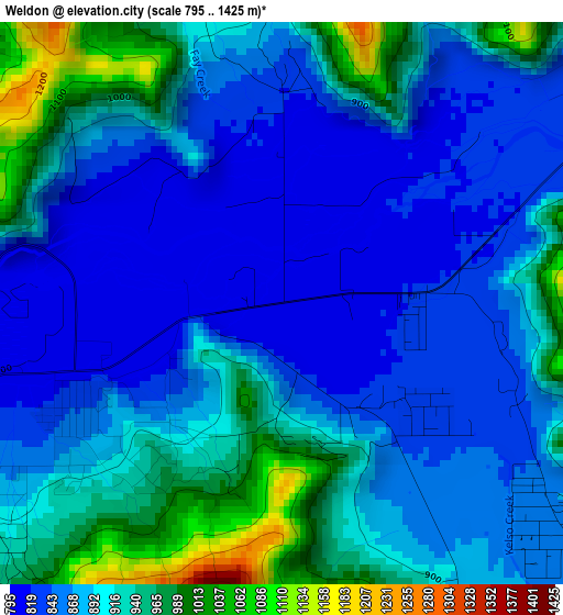 Weldon elevation map