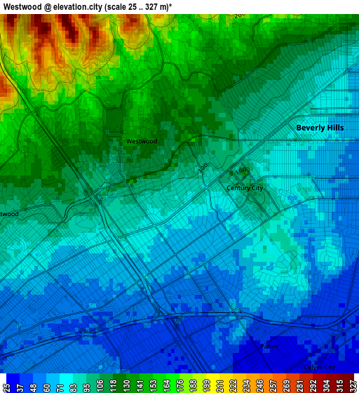 Westwood elevation map