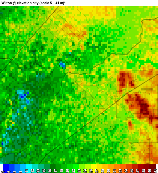 Wilton elevation map