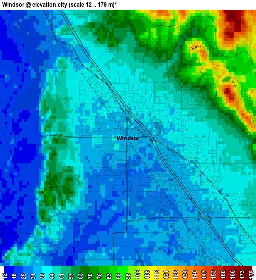 Windsor elevation map