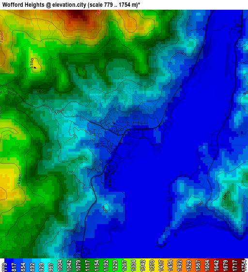 Wofford Heights elevation map