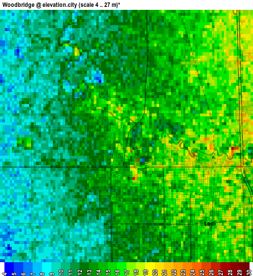 Woodbridge elevation map