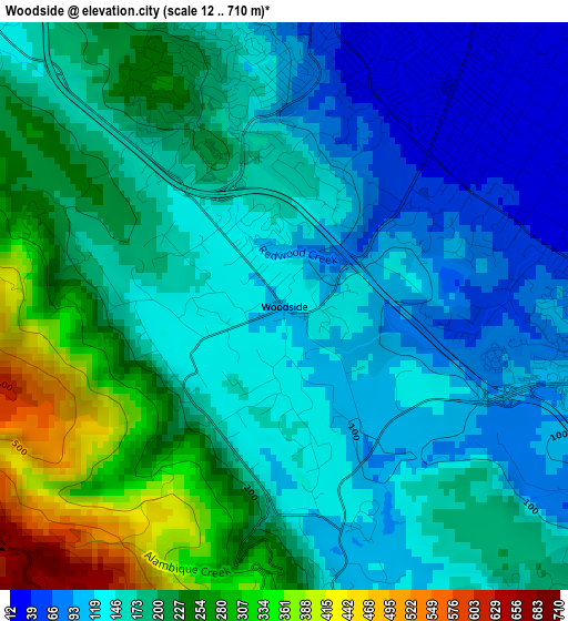 Woodside elevation map