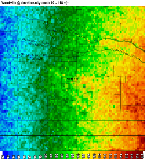 Woodville elevation map