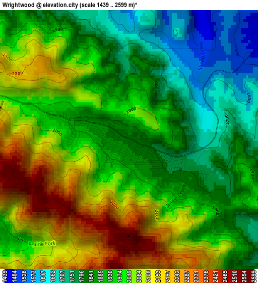 Wrightwood elevation map