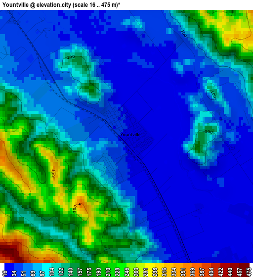 Yountville elevation map