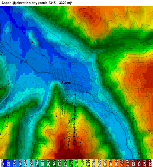 Aspen elevation map