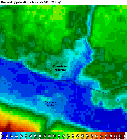 Kremenki elevation map