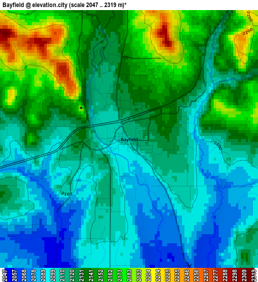 Bayfield elevation map