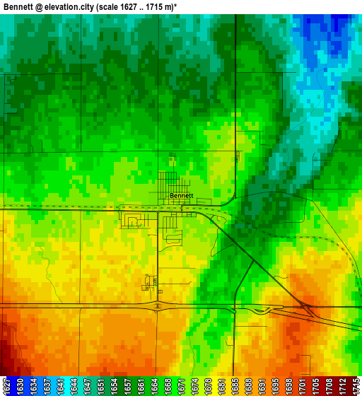 Bennett elevation map