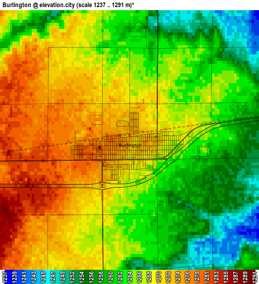 Burlington elevation map