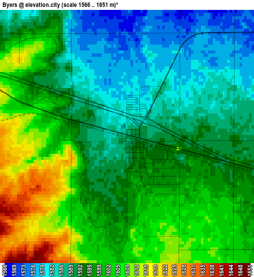 Byers elevation map