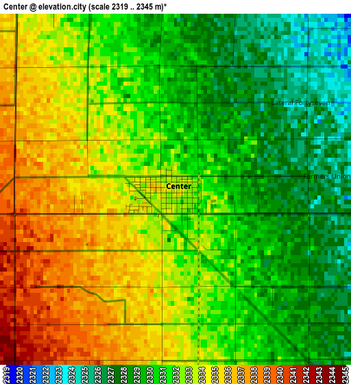 Center elevation map