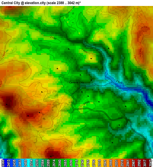 Central City elevation map