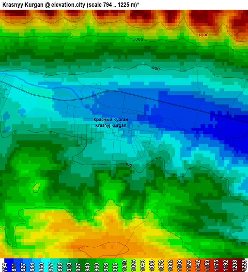 Krasnyy Kurgan elevation map