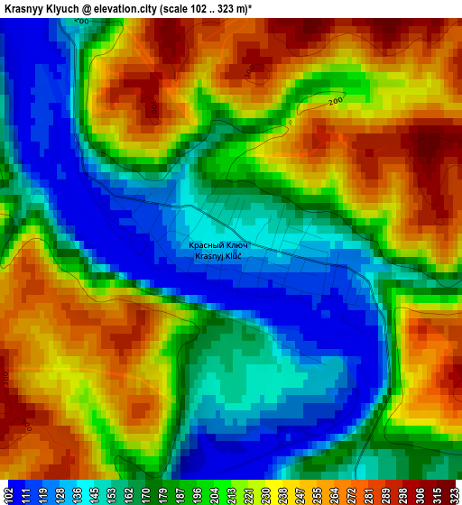 Krasnyy Klyuch elevation map