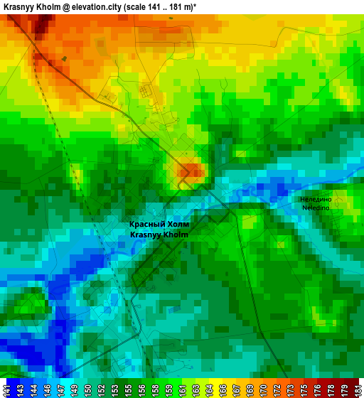 Krasnyy Kholm elevation map