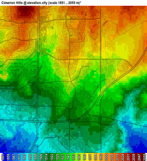 Cimarron Hills elevation map