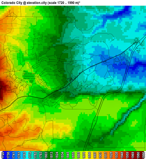 Colorado City elevation map