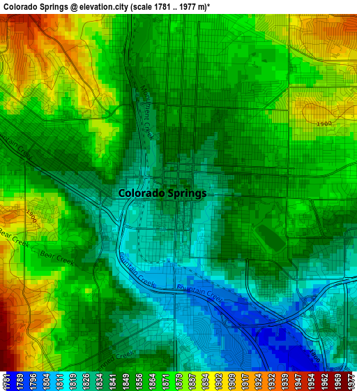 Colorado Springs elevation map