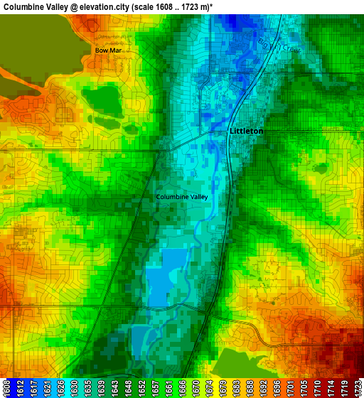 Columbine Valley elevation map