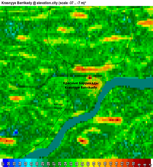 Krasnyye Barrikady elevation map
