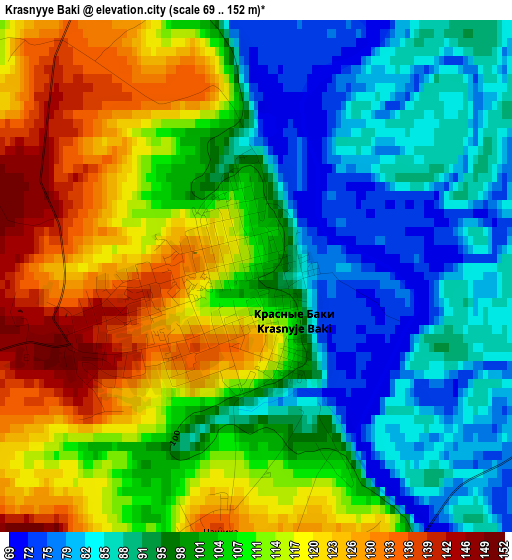 Krasnyye Baki elevation map