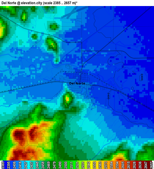 Del Norte elevation map