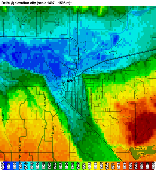 Delta elevation map