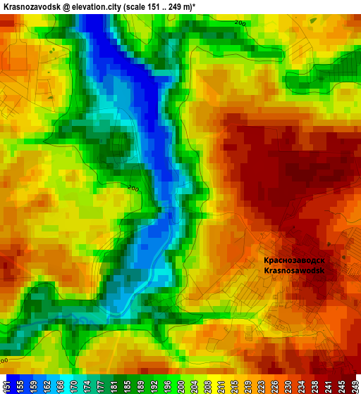 Krasnozavodsk elevation map