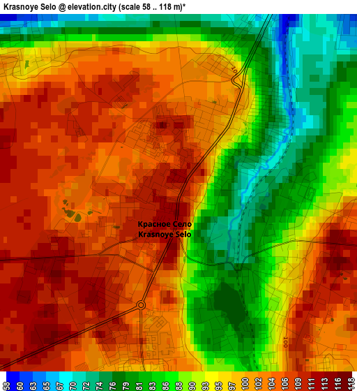 Krasnoye Selo elevation map