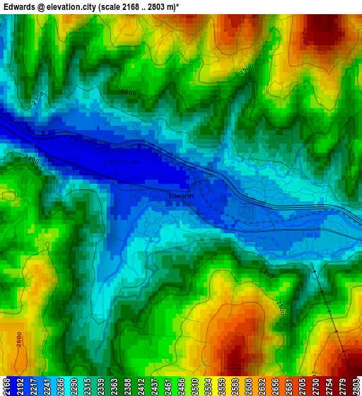 Edwards elevation map