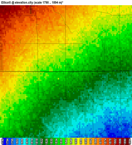 Ellicott elevation map