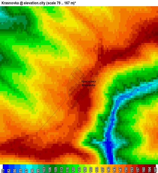 Krasnovka elevation map