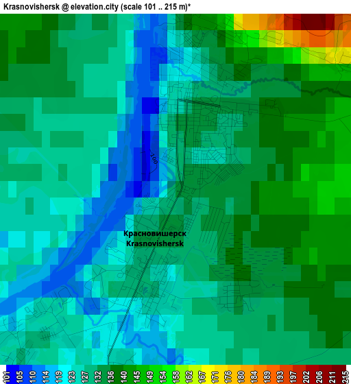 Krasnovishersk elevation map