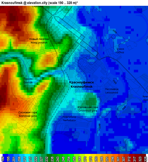 Krasnoufimsk elevation map