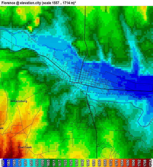 Florence elevation map