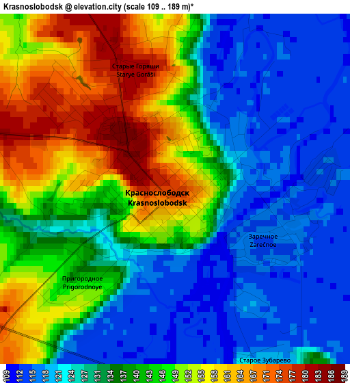 Krasnoslobodsk elevation map