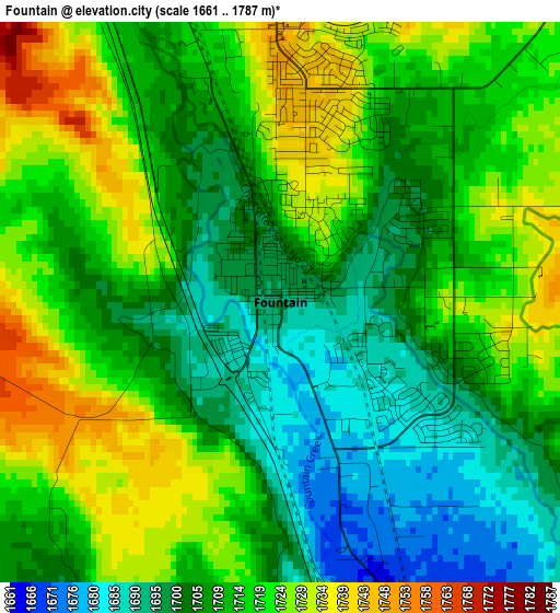 Fountain elevation map