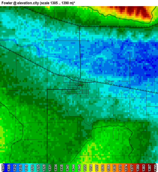 Fowler elevation map