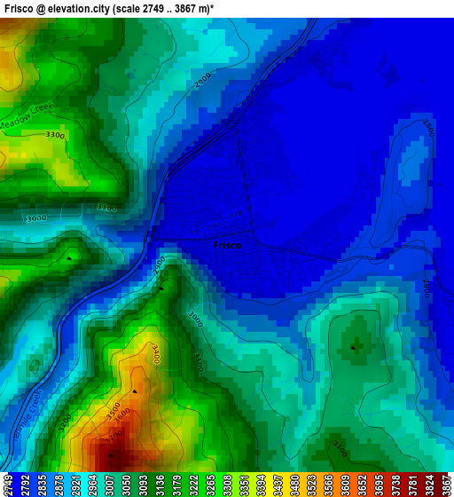 Frisco elevation map