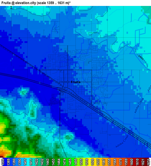 Fruita elevation map