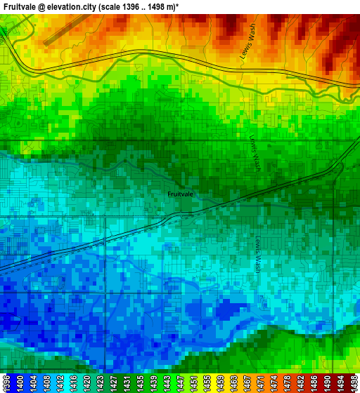 Fruitvale elevation map