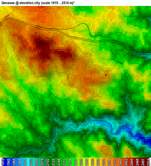 Genesee elevation map