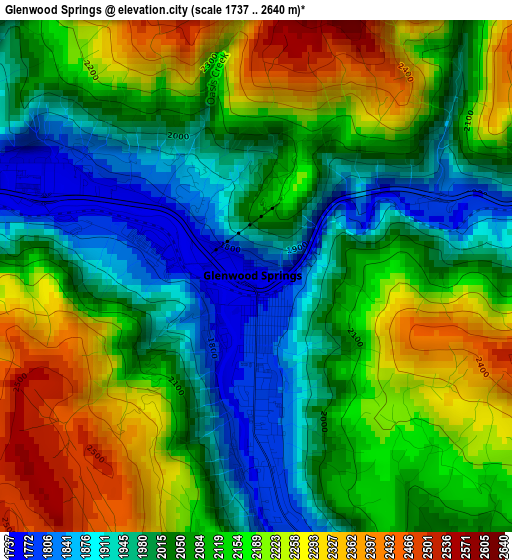 Glenwood Springs elevation map