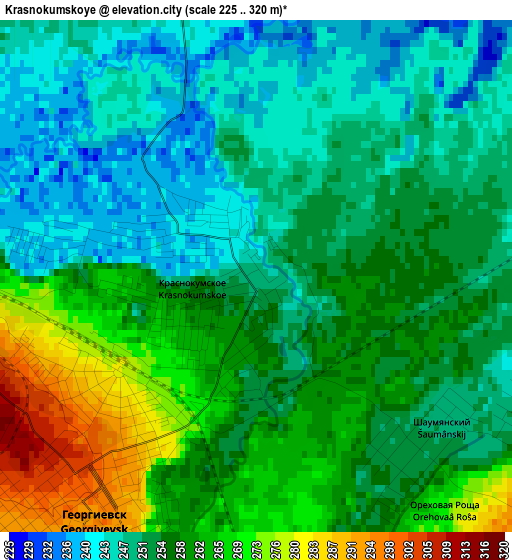 Krasnokumskoye elevation map