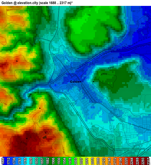 Golden elevation map