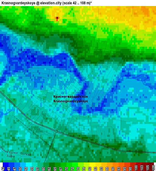 Krasnogvardeyskoye elevation map